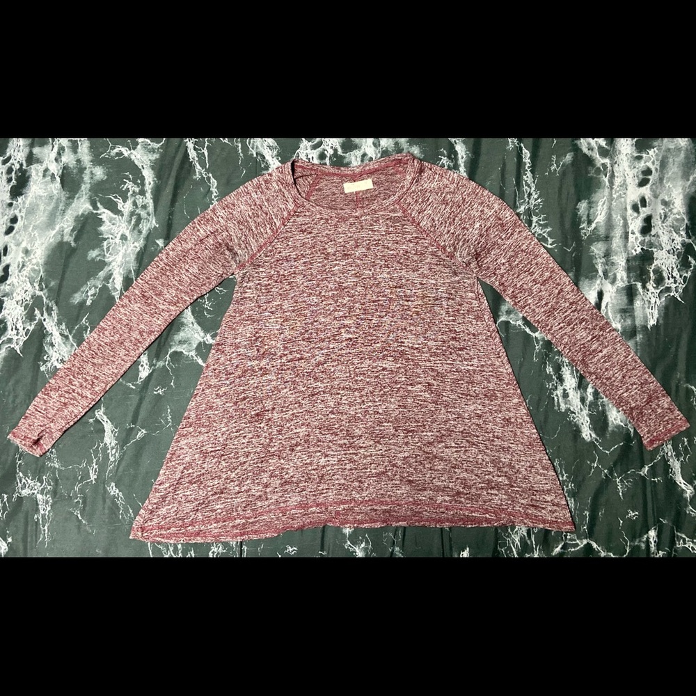 Hollister Burgundy Loose Long Sleeve Shirt
